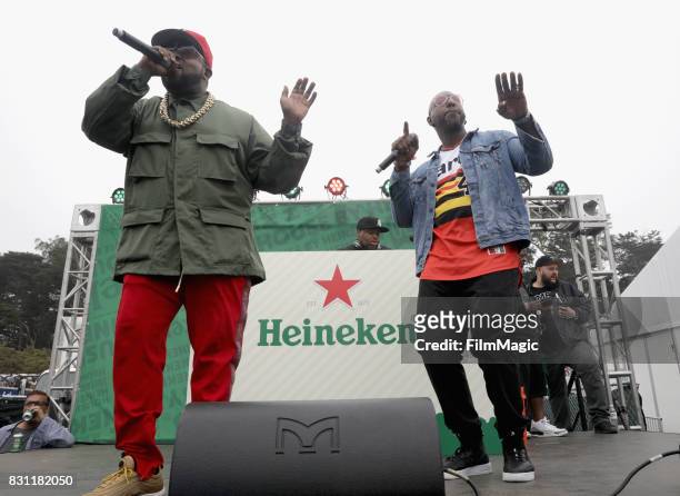 Big Boi and Sleepy Brown perform outside The House by Heineken tent during the 2017 Outside Lands Music And Arts Festival at Golden Gate Park on...