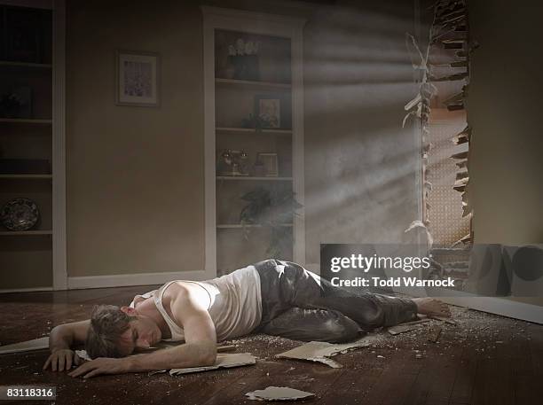 Smashed Man 202 Smashed Hole In Wall Stock Photos, High-Res Pictures, and Images ...