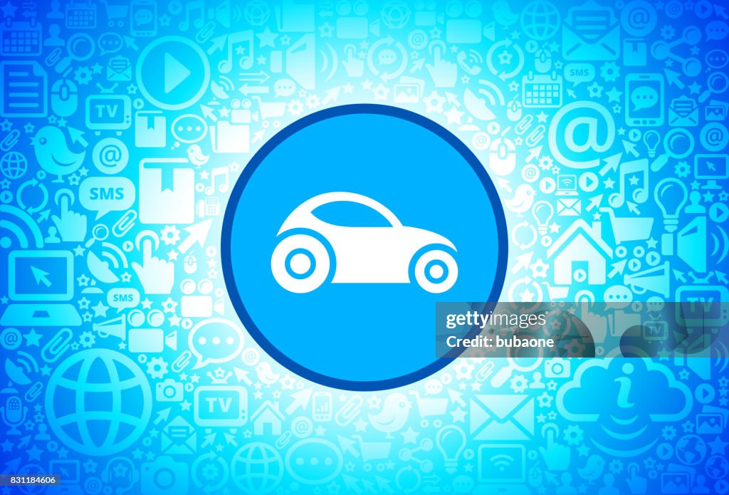 Futuristic Car Icon on Internet Technology Background