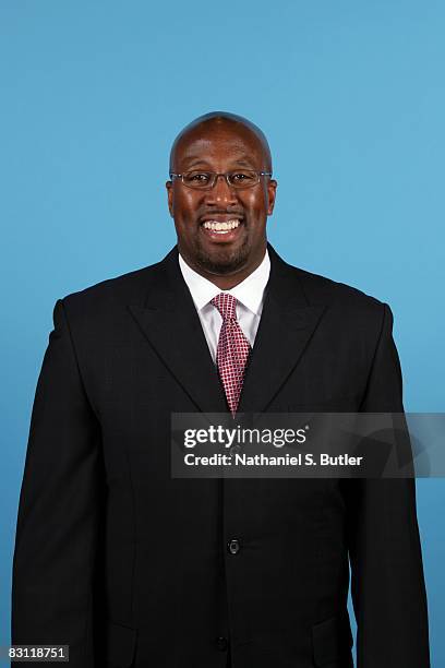 Head coach Mike Brown of the Cleveland Cavaliers poses for a portrait during NBA Media Day on September 29, 2008 in Cleveland, Ohio. NOTE TO USER:...
