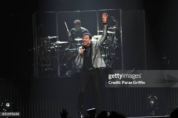 Singer Lionel Richie performs in concert at Infinite Energy Arena on August 13, 2017 in Duluth, Georgia.