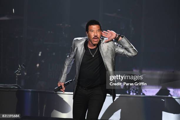 Singer Lionel Richie performs in concert at Infinite Energy Arena on August 13, 2017 in Duluth, Georgia.