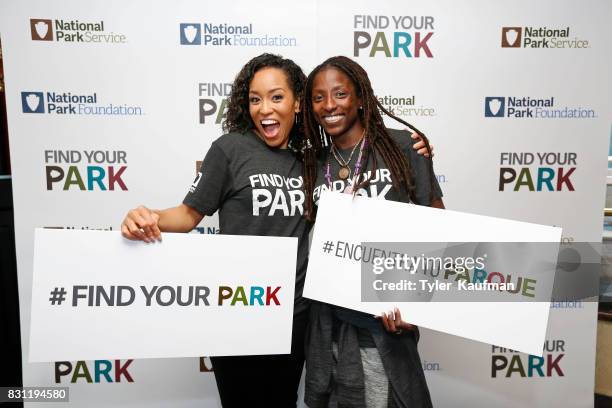 Dawn-Lyen Gardner and Rutina Wesley attend the National Park Foundation's Parks 101 Experience on the Creole Queen Boat on August 10, 2017 in...