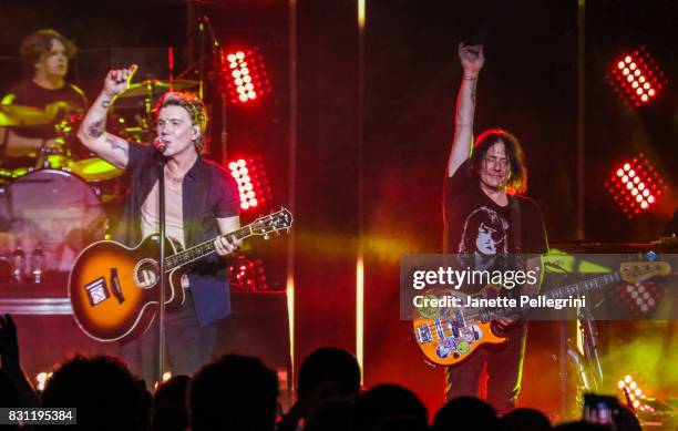 John Rzeznik and Robby Takac of the Goo Goo Dolls perform at Northwell Health at Jones Beach Theater on August 13, 2017 in Wantagh, New York.