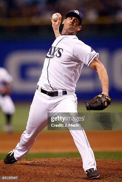 Relief pitcher Grant Balfour of the Tampa Bay Rays pitches against the Chicago White Sox in Game 2 of the American League Divisional Series at...