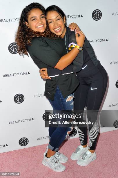 Gymnast Laurie Hernandez and actress Liza Koshy attend the 5th Annual Beautycon Festival Los Angeles at Los Angeles Convention Center on August 13,...