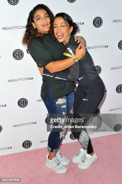Gymnast Laurie Hernandez and actress Liza Koshy attend the 5th Annual Beautycon Festival Los Angeles at Los Angeles Convention Center on August 13,...