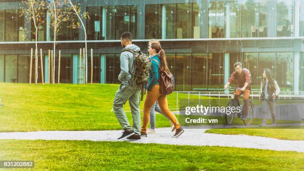 students moving through campus park - park center senior high school stock pictures, royalty-free photos & images