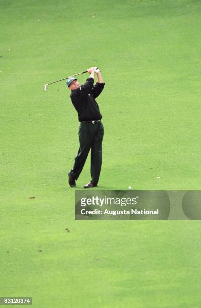 Scott Hoch in finish position during the 1998 Masters Tournament at Augusta National Golf Club in April in Augusta, Georgia.