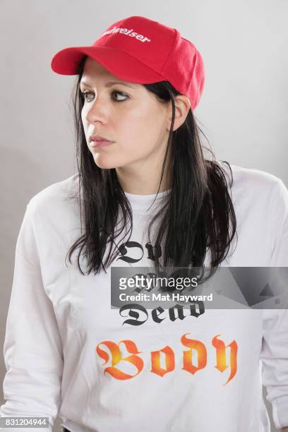Singer K. Flay poses for a portrait backstage during the Summer Camp Music Festival hosted by 107.7 The End at Marymoor Park on August 12, 2017 in...