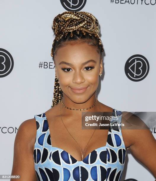Nia Sioux attends the 5th annual Beautycon festival at Los Angeles Convention Center on August 13, 2017 in Los Angeles, California.