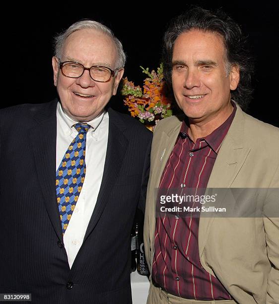 Warren Buffett and Peter Buffett attend the Peter Buffett performance at The Paley Center for Media on October 3, 2008 in Beverly Hills, California.