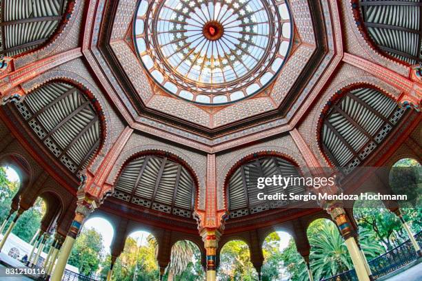 the cupola of the kiosco morisco (moorish kiosk) - mexico city, mexico - kiosco stock-fotos und bilder