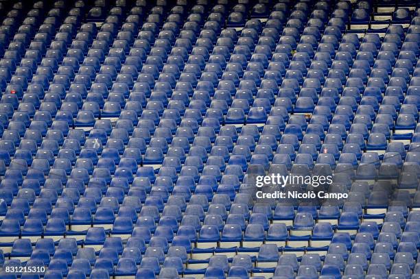 Empty seats are pictured during the TIM Cup football match between Genoa CFC and AC Cesena. Genoa CFC wins 2-1 over AC Cesena.