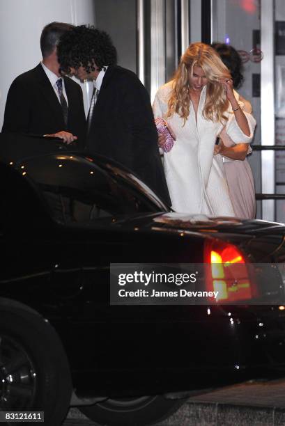 Howard Stern and Beth Ostrosky depart Le Cirque after their wedding on October 3, 2008 in New York City.