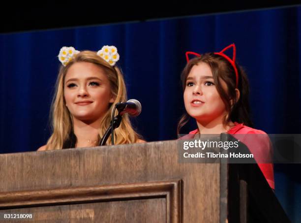 Lizzy Greene and Addison Riecke attend the 1st Annual CatCon Awards Show at the 3rd Annual CatCon at Pasadena Convention Center on August 13, 2017 in...