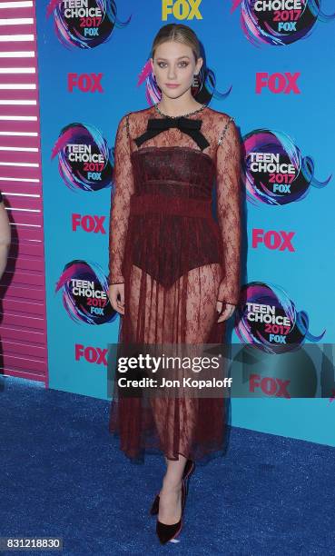 Actress Lili Reinhart arrives at the Teen Choice Awards 2017 at Galen Center on August 13, 2017 in Los Angeles, California.