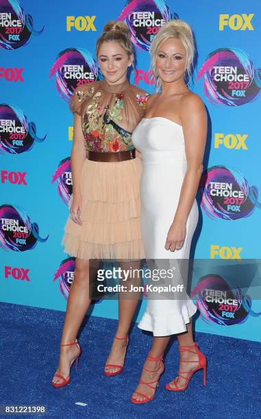Chloe Lukasiak and mom Christi Lukasiak arrive at the Teen Choice Awards 2017 at Galen Center on August 13, 2017 in Los Angeles, California.