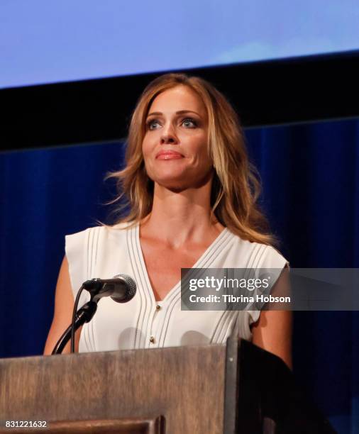 Tricia Helfer attends the 1st Annual CatCon Awards Show at the 3rd Annual CatCon at Pasadena Convention Center on August 13, 2017 in Pasadena,...