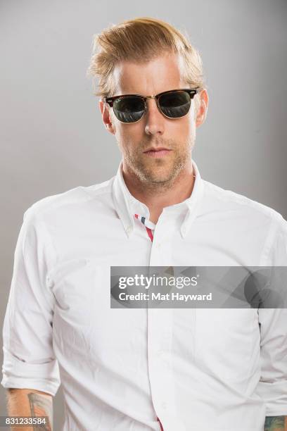 Singer songwriter Andrew McMahon poses for a portrait back stage during the Summer Camp Music Festival hosted by 107.7 The End at Marymoor Park on...