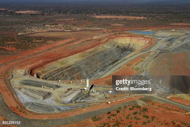 An open pit mine at Northern Star Resources Ltd.'s Kalgoorlie Operations is seen in this aerial photograph taken near Kalgoorlie, Australia, on...