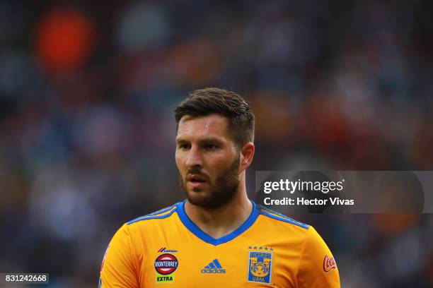 Andre Gignac of Tigres looks on during the 4th round match between Pachuca and Tigres UANL as part of the Torneo Apertura 2017 Liga MX at Hidalgo...