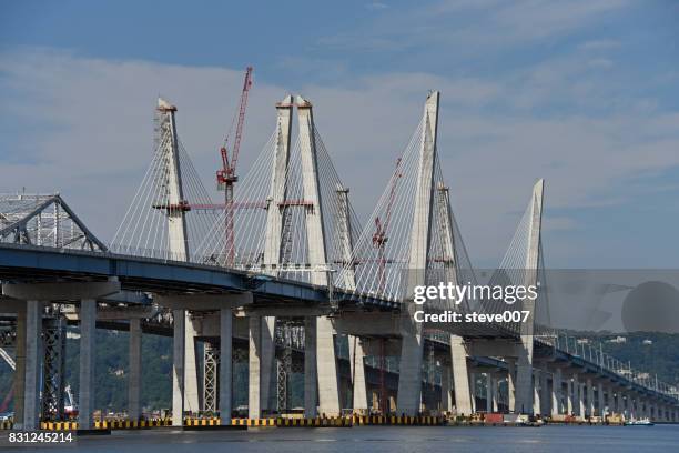 new tappan zee bridge built by the state of new york will be called will be called the mario m. cuomo bridge. - tappan zee bridge stock pictures, royalty-free photos & images