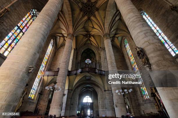 interior of st. bartholomew cathedral in plzen - czech republic church stock pictures, royalty-free photos & images