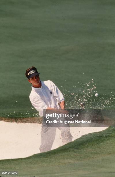 Brian Henninger Hits A Bunker Shot During The Final Round Of The 1995 Masters Tournament