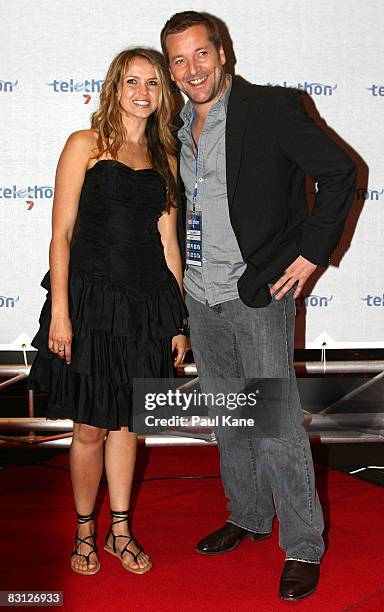 Alix Bidstrup and Jack Campbell arrive during the Channel Seven Perth Telethon at The Perth Convention Exhibition Centre on October 4, 2008 in Perth,...