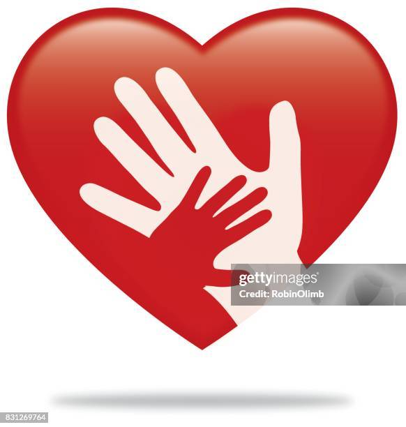 floating heart with hands - two hands reaching stock illustrations