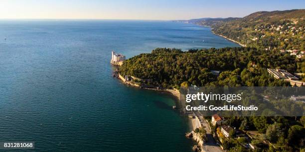 o castelo miramare - friuli venezia giulia - fotografias e filmes do acervo