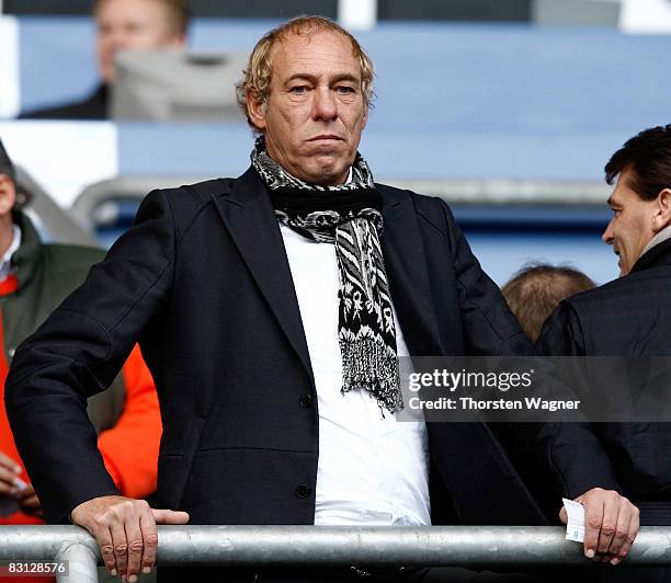 Peter Fischer, president of Eintracht Frankfurt looks on during the Bundesliga match between 1899 Hoffenheim and Eintracht Frankfurt at the...