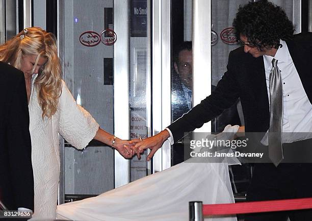Beth Ostrosky and Howard Stern depart Le Cirque after their wedding on October 3, 2008 in New York City.
