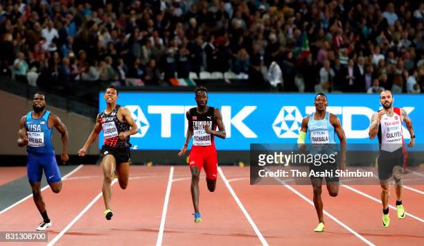 Abdul Hakim Sani Brown of Japan reacts following the Men's 200 metres final during day seven of the 16th IAAF World Athletics Championships London...