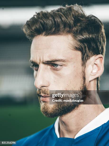 Football player Claudio Marchisio is photographed for Garnier, on April 11, 2014 in Turin, Italy.