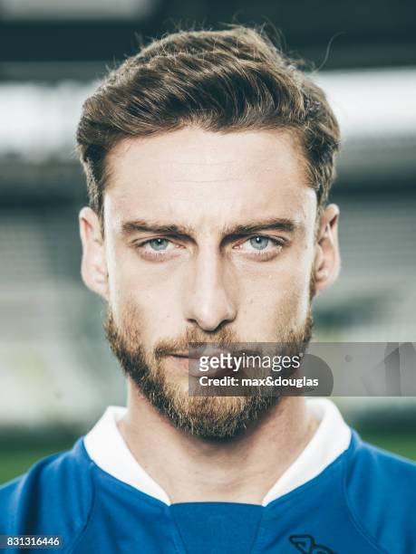 Football player Claudio Marchisio is photographed for Garnier, on April 11, 2014 in Turin, Italy.