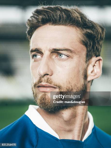 Football player Claudio Marchisio is photographed for Garnier, on April 11, 2014 in Turin, Italy.