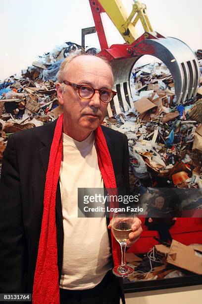 Fine art photographer Horst Wackerbarth poses at "The Red Couch", the inaugural exhibition of photographic artwork by Wackerbarth at Wolfgang Roth &...