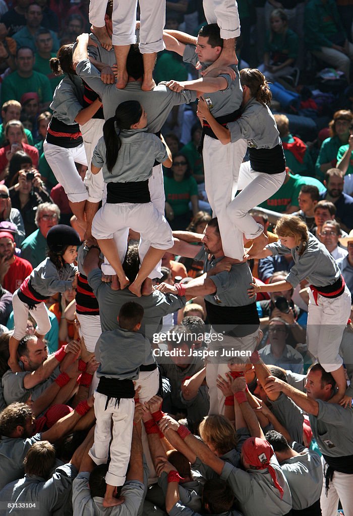 Human Towers Are Built In The 22nd Tarragona Castells Competition