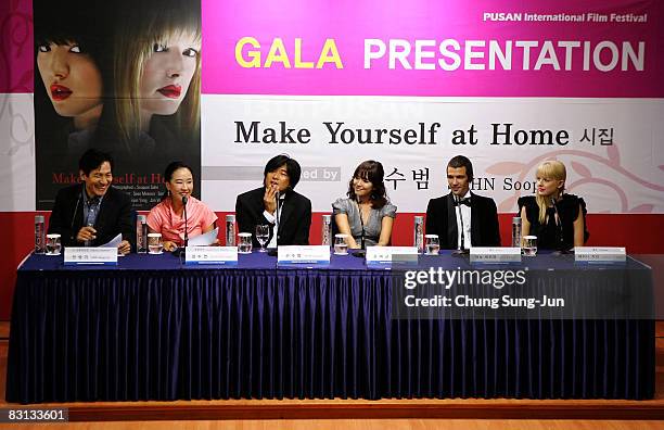 Actor Ahn Sung-Ki, Gang Soo-Yeon, Director Sohn Soo-Pum, actress Song Hye-Kyo, Arno Frisch, and Athena Currey and attend Press Conference: Gala...