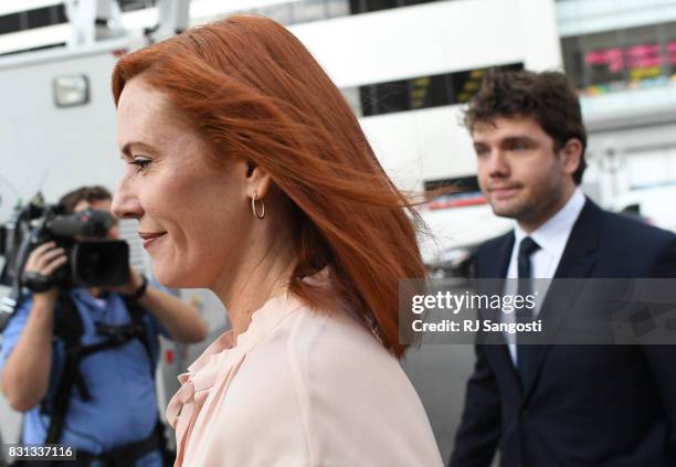 Tree Paine, Taylor Swift's publicist, and Taylor Swift's brother, Austin, walk to the Alfred A. Arraj Courthouse, during day 6 of the Taylor Swift...