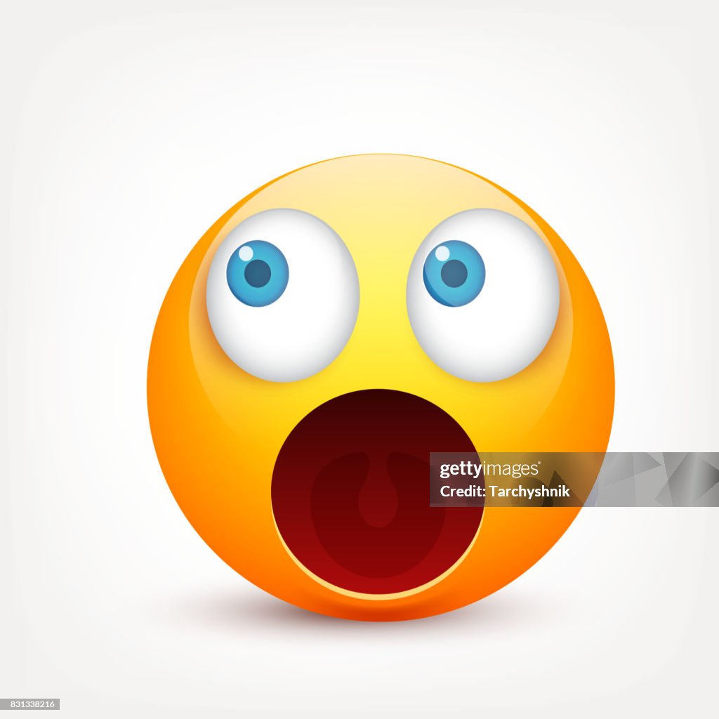 Carita Sonriente Con Ojos Azules Emoticon Cara Amarilla Con Las Emociones  Expresión Facial Emoji Realista 3d Caras Tristes Felizes Enojadas Personaje  De Dibujos Animados Divertidos Ilustración De Moodvector Ilustración de  stock -