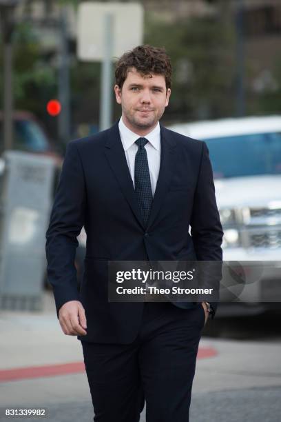 Austin Swift, Taylor Swift's brother, walks to the courthouse during the civil case for Taylor Swift vs David Mueller at the Alfred A. Arraj...