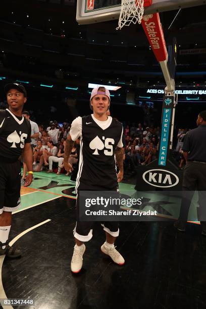 Justin Bieber attends 2017 Aces Charity Celebrity Basketball Game at Madison Square Garden on August 13, 2017 in New York City.