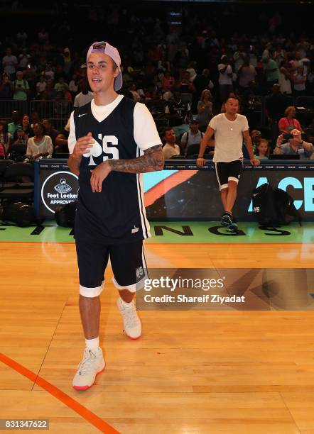 Justin Bieber attends 2017 Aces Charity Celebrity Basketball Game at Madison Square Garden on August 13, 2017 in New York City.