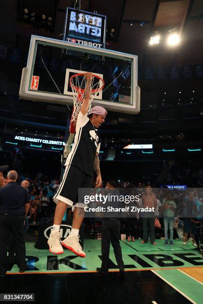 Justin Bieber attends 2017 Aces Charity Celebrity Basketball Game at Madison Square Garden on August 13, 2017 in New York City.