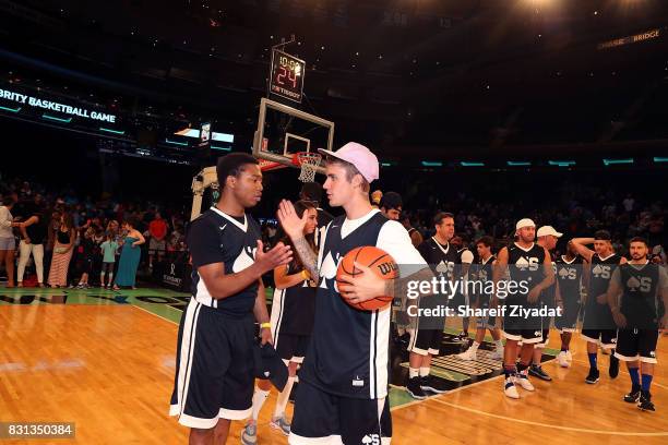 Justin Bieber attends 2017 Aces Charity Celebrity Basketball Game at Madison Square Garden on August 13, 2017 in New York City.