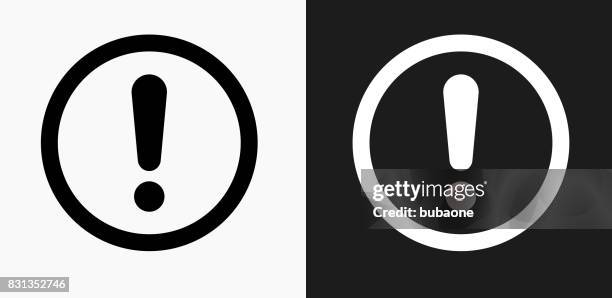 ilustraciones, imágenes clip art, dibujos animados e iconos de stock de icono de signo de exclamación en blanco y negro vector fondos - recuerdos