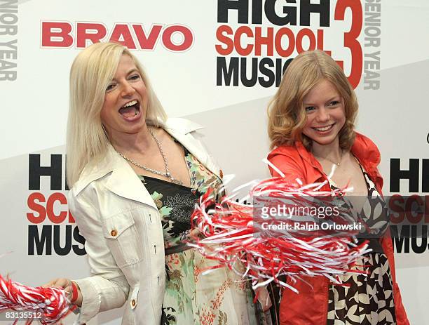 Michaela Merten and her daughter Julia smile prior to the German premiere of 'High School Musical 3: Senior Year' on October 5, 2008 in Munich,...